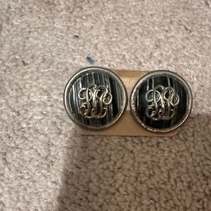 Elegant Silver Monogram Earrings